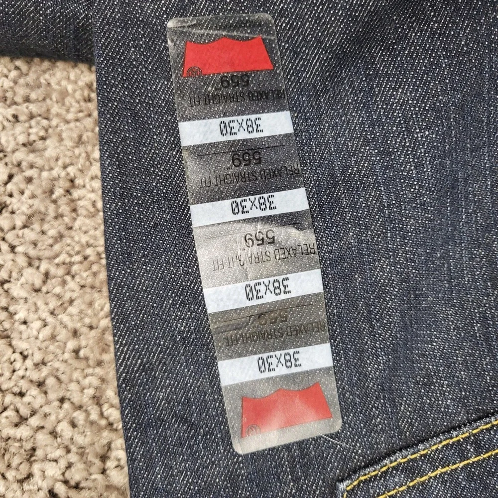 Levi Strauss 559 Relaxed Straight Fit Dark Wash Denim‎ Jeans Mens 38x30